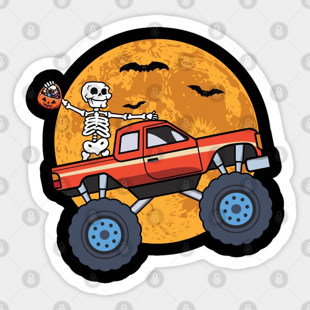 Skeleton monster truck shop